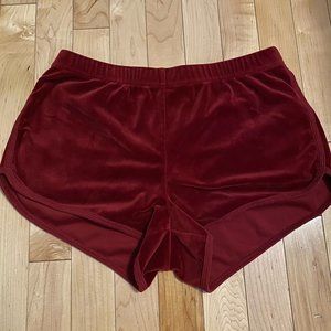 Red velvet sleep shorts